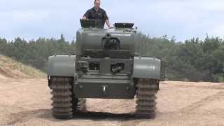 Wartime Churchill Tank driving with latest Challenger 2 Tank [upl. by Nosyrb]