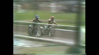 07201980 Cradley Heath Kings Lynn Poole Ipswich at Wolverhampton Speedway Penhall v Jessup [upl. by Colvin]