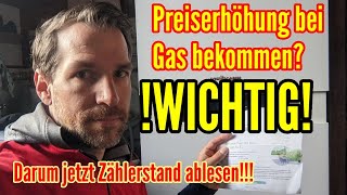 Gaspreiserhöhung bekommen WICHTIG jetzt unbedingt Zählerstand ablesen Sonst kann es teuer werden [upl. by Koby]