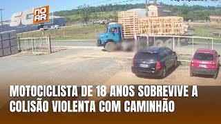 Acidente grave motociclista colide com caminhão em Cocal do Sul [upl. by Licec]