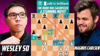 Fantastic game Wesley So vs Magnus Carlsen 2 Brilliant Moves by Wesley  Meltwater CCT Finals 2022 [upl. by Eidna]