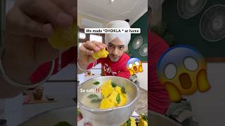 Ghar pe hi इतना अच्छा DHOKLA  ban gya 😱  mini vlog  street food shorts shortsfeed [upl. by Enra293]