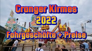 Cranger Kirmes 2022 Fahrgeschäfte  Preise [upl. by Namrehs867]