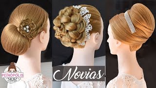 3 Peinados para Novias  Bodas  Fiestas con Trenzas Elegantes de Moda 2024 [upl. by Lezti11]