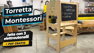 Come fare una Torretta Montessori per bambini  Scarica il progetto gratuito in PDF  Falegnameria [upl. by Nauqet920]