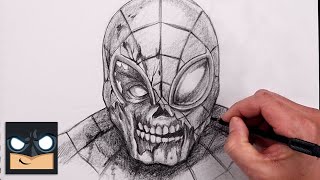 How To Draw Zombie Spider Man  YouTube Studio Sketch Tutorial [upl. by Roselia619]