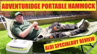 ALDI Adventuridge Hammock  portable with stand Specialbuy June 2021 review for camping amp bushcraft [upl. by Damalis316]