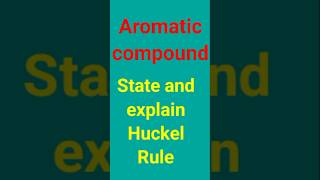 Aromaticity  Huckel rule  Huckel rule of aromaticity  chemistry ytshortsvideo [upl. by Kaslik257]