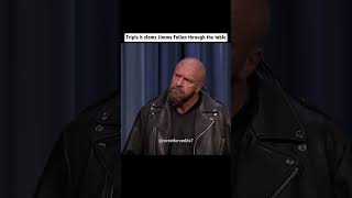 Jimmy Fallon gets slammed by Triple h Through a Table shorts entertainment [upl. by Searle]