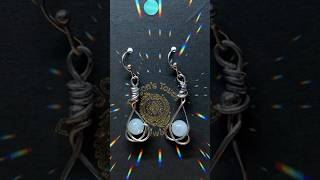 Aquamarine Mystic Dragon Flame Earring enchanting fantasy wirewrappedjewelry daintyjewelry [upl. by Fradin]