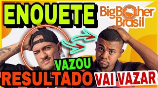 Bbb24  ENQUETE Atualizada Vazou RESULTADO Eliminado Recorde de Rejeição Quem sai [upl. by Okimuy]