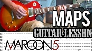 Maroon 5  Maps Guitar Lesson With Tab [upl. by Novikoff]