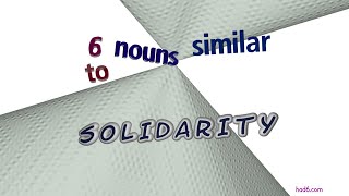 solidarity  6 nouns with the meaning of solidarity sentence examples [upl. by Rorke246]