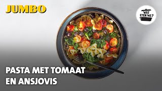 Wat eten we Pasta met tomaat en ansjovis [upl. by Lada]