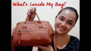 Whats Inside My Bag  Anello Two Way Mini Boston Bag mytariray anello [upl. by Mann]