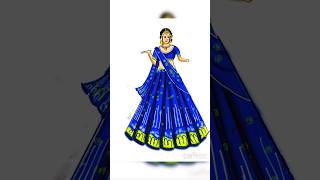 Beatiful treditional dress girl drawing digitalarts karwachauth girl dress [upl. by Anait]