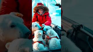 Arctic Bond Where Human Warmth Meets Polar 💕 animals winter polarbear pets [upl. by Aerdna]