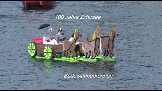 100 Jahre Edersee Badewannenrennen an der Sperrmauer am 1272014 von tubehorst1 [upl. by Dympha]