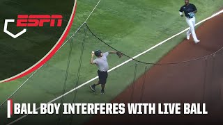 BALL BOY BLUNDER 🫣 Marlins ball boy mistakenly tosses live ball into stands  MLB on ESPN [upl. by Etnaik]