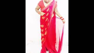 easy saree draping style how to Georgette saree drapingजॉर्जेट साड़ी कैसे पहनें [upl. by Haduhey]