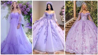 beautiful bridal ball gown dress  lavender ball gowns  cindrella ball gowns weddingattire [upl. by Anahsit564]