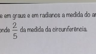 MFUNA  TC2  A medida em graus e radianos de uma fração um pedaço da circunferência [upl. by Felicity33]