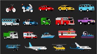 Vehicles Names And Sounds To Learn  Transport Vehicles For Kids In English With Pictures [upl. by Tonry795]