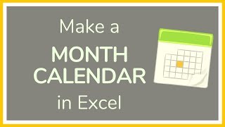 How to Create a Month Calendar in Excel  Tutorial 📆 [upl. by Mohamed]