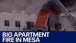 Massive Mesa apartment fire displaces residents [upl. by Nalro]