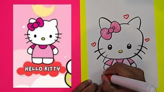 How to draw Hello Kitty [upl. by Mosora]