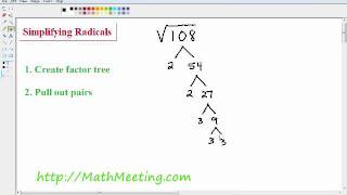 Simplifying Radicals  Square Roots [upl. by Ignacius796]