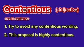 Contentious meaning in Urdu hindi and English  learning English vocabulary [upl. by Critta]