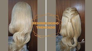 SEMIRECOGIDO CON TRENZA PRACTICANDO [upl. by Ssilem]