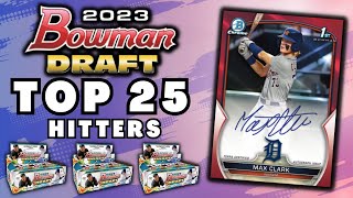 2023 Bowman Draft Top 25 Hitters  MLB Top Prospects to Chase  Bowman Chrome Baseball Cards [upl. by Nirehs]