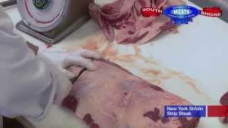 How to Cut NY Sirloin Steaks  South Shore Meats [upl. by Saffren192]