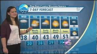 Student Meteorologist Amanda Hendrixs Campus Weather Service Forecast for Wednesday March 27 2013 [upl. by Eynahpets]