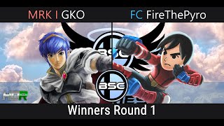 GKO Marth VS FC  FireThePyro Mii Brawler  NOTCADE Series 57 HDR  Winners Round 1 [upl. by Deedee170]