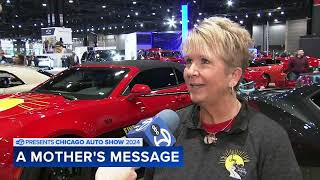 Chicago Auto Show Jennas Joy red Camaro memorial warns about danger of distracted driving [upl. by Dyke872]