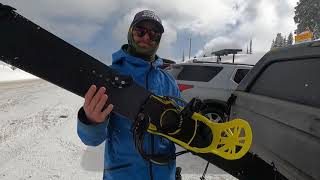 How to put Splitboard skins on amp fold them up Snow science and splitboading BC pow Day in the Life [upl. by Jerusalem698]