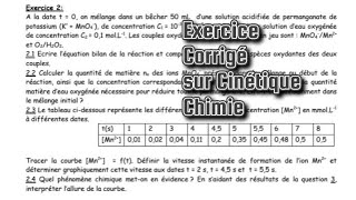 Exercice Corrigé Sur Cinétique Chimie [upl. by Aynat]