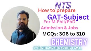 NTS GATSubject Chemistry MCQs 306 to 310 [upl. by Ruhl]