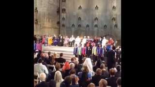 Interreligious Prayer Service with Pope Francis Choir Sings quotLet There Be Peace on Earthquot [upl. by Annaes]