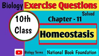 Chapter 11ch2 Homeostasis Exercise Questions  Class 10th Biology National BooK Foundation [upl. by Spillar991]