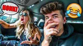 HONK AT ME PRANK ON GIRLFRIEND SHE FREAKED OUT [upl. by Dnomder]