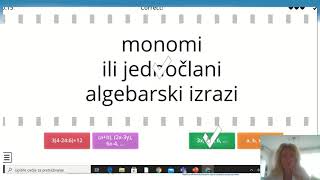 Matematika 7r OŠ  Algebarski izrazi 1 dio [upl. by Marthe]