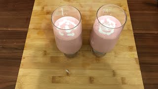 No sugar yet sweet strawberry banana smoothie banana strawberry lassi [upl. by Allister]