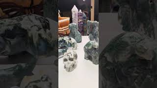 Moss Agate carvings are known for promoting emotion crystalpvp mossagate shortsfeed [upl. by Eenot]