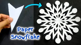 How to make an easy PAPER SNOWFLAKE ❄️ Crafts for CHRISTMAS ⛄🎄 [upl. by Eremaj273]