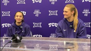 TCU Volleyball OH Audrey Nalls and Melanie Parra [upl. by Rebe]