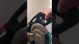 Makita mitre saw safety button hack [upl. by Irtimed]